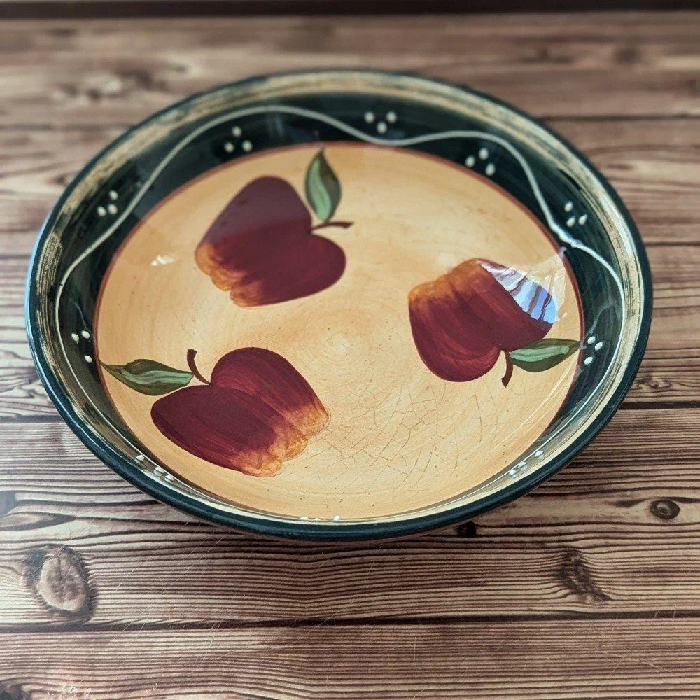vintage hand painted apple country farmhouse ceramic bowl casa‎ varo